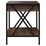 Coffee Table with Infinity LED Brown Oak 40x40x49 cm 847696