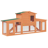 Large Rabbit Hutch Small Animal House Pet Cage with Roofs Wood 170163