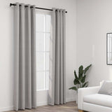 Linen-Look Blackout Curtains with Grommets 2pcs Grey 140x225cm 321169