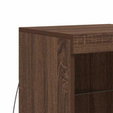 Sideboard with LED Lights Brown Oak 41x37x67 cm 836727