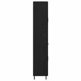 Highboard with Drawer 2 pcs Black oak Engineered Wood and Glass 3416202
