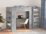 Loft Bed Frame with Desk with Storage Concrete Grey 75 x 190 cm 3410430