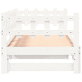 Pull-out Day Bed without Mattress White 2x cm Solid Wood 840386