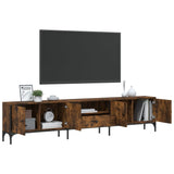 TV Cabinet with Drawer Smoked Oak 200x25x44 cm Engineered Wood 838990