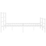 Metal Bed Frame without Mattress with Footboard White 183x213cm 355437