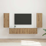 TV Wall Cabinet Set 4 pcs Artisan Oak Engineered Wood 3408924