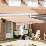 Retractable Awning Manual Multicolour Stripe 400x300 cm Fabric 3330573