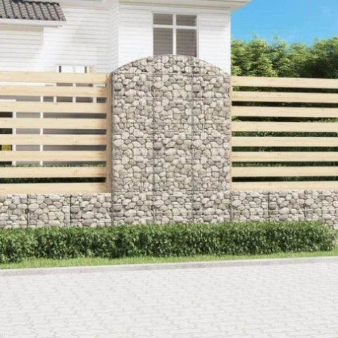 Arched Gabion Basket 150x30x220/240 cm Galvanised Iron 153451