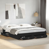 Bed Frame with Drawers without Mattress Black 200x200 cm 3280357