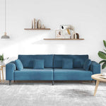 Velvet Sofa with Cushion Blue 208 cm Velvet 3335152