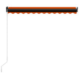 Manual Retractable Awning with LED 350x250 cm Orange and Brown 3055225