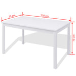 Seven Piece Dining Set Pinewood White 242959