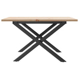 Coffee Table X-Frame 60x60x40 cm Solid Wood Pine and Steel 3282682