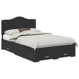 Bed Frame with Headboard Black 120 x 190 cm Engineered Wood 3413631