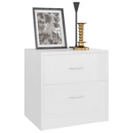 ZNTS Bedside Cabinet High Gloss White 40x30x40 cm Engineered Wood 801047