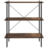 3-Tier Shelving Unit Black and Dark Wood 80x40x92 cm 336341