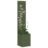 Garden Privacy Screen Floral Olive green 32 x 32 x 150 cm 876409