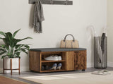 Hall Bench Old Wood 80 x 38 x 46 cm Engineered Wood and Fabric 891510