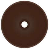 Luxury Bathroom Basin Round Matt Dark Brown 32.5x14 cm Ceramic 146973