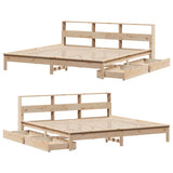 Bookcase Bed without Mattress 200x200 cm Solid Wood Pine 3309797
