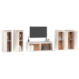 TV Cabinets 5 pcs White Solid Wood Pine 3100215