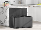 3 x 20L Pedal Bin, Steel Triple Kitchen Bin with Soft Close Lid, Removable Inner Buckets, T3398P377539