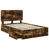 Bed Frame with Drawer Smoked Oak 120 x 190 cm Engineer Wood 3412620