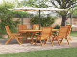 Garden Dining Set 7 pcs Brown Solid Acacia Wood 3375715