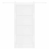 Sliding Door White 93 x 202 cm Solid Pine Wood 3333263