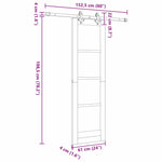 Sliding Door Set Manual Natural and black 61 x 198.5 cm 3333604