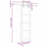 Sliding Door Set Manual Natural and black 61 x 198.5 cm 3333604