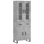 Highboard Concrete Grey 69.5x34x180 cm Engineered Wood 3198557
