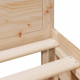 Bed Frame without Mattress with Headboard 90x190 cm Single Solid Wood Pine 3308786
