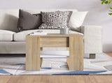 Coffee Table White and Sonoma Oak 55.5x55x45 cm Engineered Wood 810913