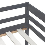 Bed Frame without Mattress Dark Grey Solid Pinewood 90x200 cm 322055