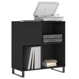 Record Cabinet Black Engineered wood, Iron Medium Record Cabinet 831781