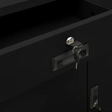 Office Cabinet Black Steel Medium Height-Adjustable Shelves 336411