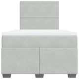 Box Spring Bed with Mattress Light Grey 120x200 cm Velvet 3290876