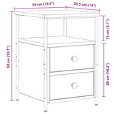 Bedside Cabinet Artisan Oak 34x35.5x50 cm Engineered Wood 857260