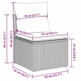2 Piece Garden Sofa Set with Cushions Grey Poly Rattan Acacia 3325237