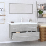 ZNTS 3 Piece Bathroom Furniture Set Concrete Grey 3152851