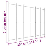 6-Panel Room Divider Black 300x220 cm Fabric 350209
