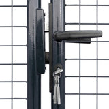 Mesh Garden Gate Galvanised Steel 400x150 cm Grey 143377