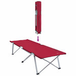 Folding Camping Bed Folding Red 62 x 194 x 42 cm Oxford fabric 42003118