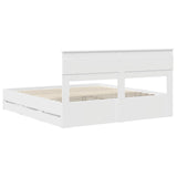 Bed Frame with Drawer White 180 x 200 cm Engineer Wood 3409828