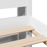 ZNTS Bookcase Bed without Mattress White 120x200cm Solid Wood Pine 3322262
