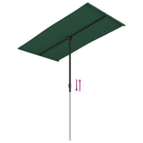 Garden Parasol Green Aluminium Medium Rotatable Garden Parasol 47328