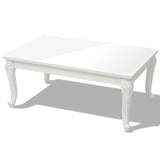 ZNTS Coffee Table 100x60x42 cm High Gloss White 243380