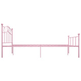 284541 Bed Frame without Mattress Pink Metal 160x200 cm
