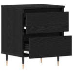 ZNTS Bedside Cabinets 2 pcs Black Oak 40x35x50 cm Engineered Wood 863467